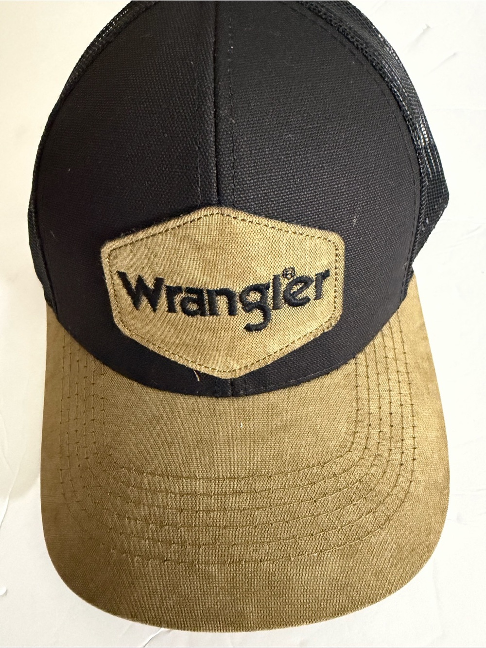 Wrangler Men’s Black and Brown Two-Tone Trucker Hat